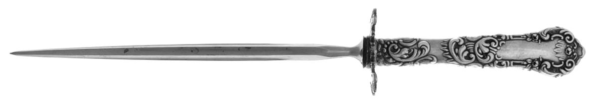 Yale I (Silverplate, 1894) Large Roast Steel Rod Knife Sharpener by International Silver-1