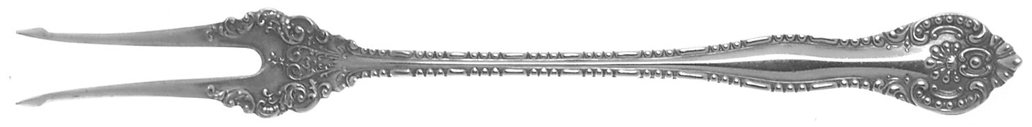 York (Silverplate, 1900) Short Handle Pickle/Olive Fork by International Silver-1