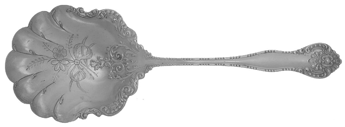 York (Silverplate, 1900) Bright Cut Berry/Casserole Spoon by International Silver-1
