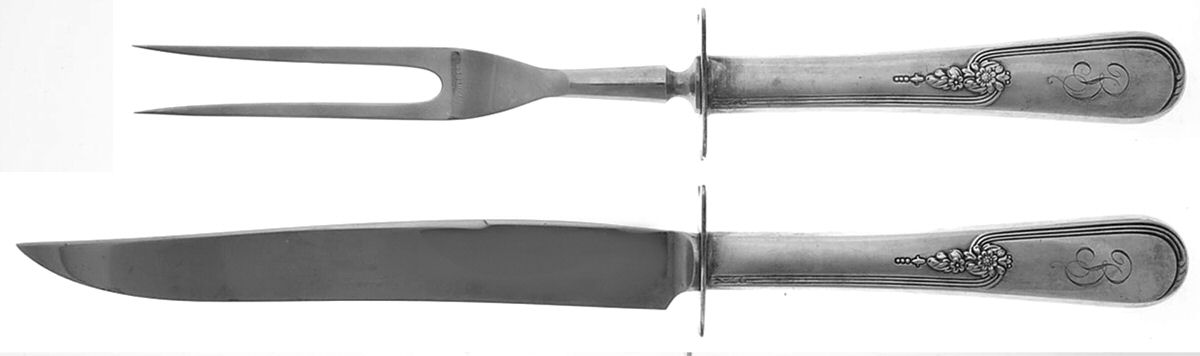Youth (Silverplate, 1940) Small Stainless Blade 2-Piece Steak Carving Set by International Silver-1