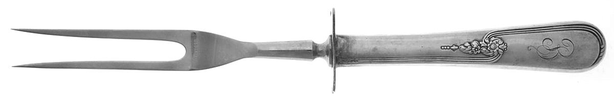 Youth (Silverplate, 1940) Small Steak Carving Fork with Stainless Prongs by International Silver-1
