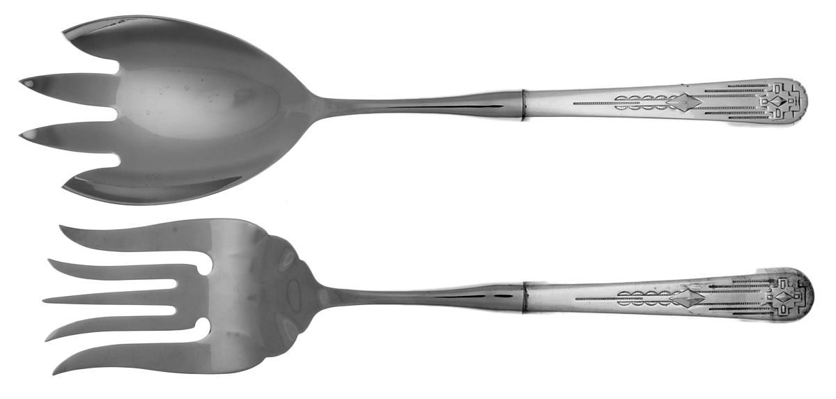 Zia (Silverplate, 1990) Large Stainless-Tine Cold Meat Serving Fork by International Silver-1