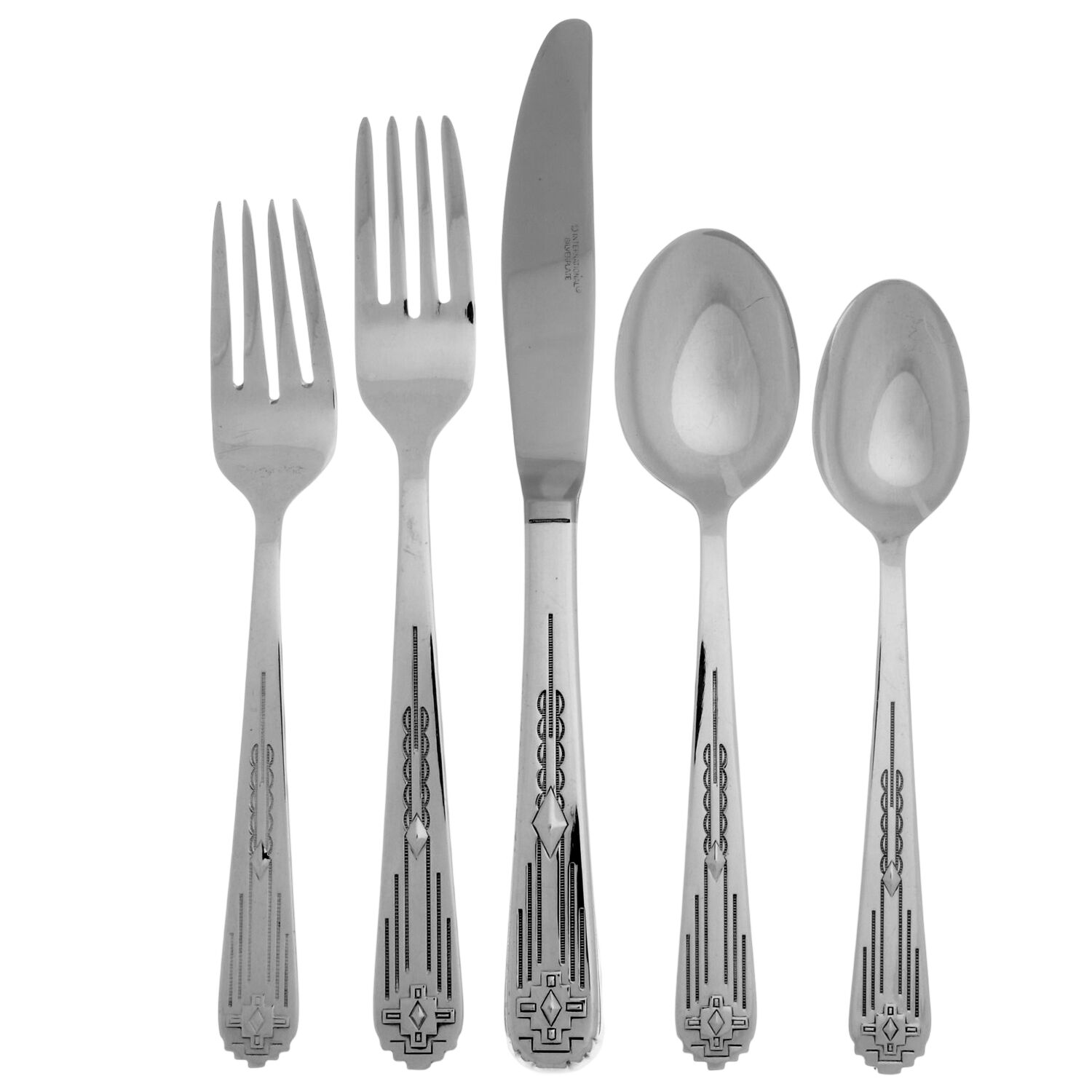 Zia (Silverplate, 1990) 5 Piece Place Setting by International Silver-1