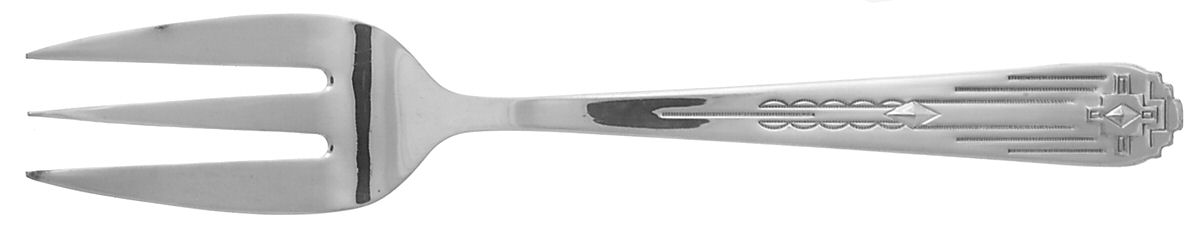 Zia (Silverplate, 1990) Medium Solid Cold Meat Serving Fork by International Silver-1