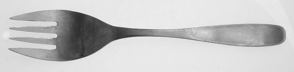Sophisticate (Stainless, Satin Handle) Medium Solid Cold Meat Serving Fork by International Silver-1