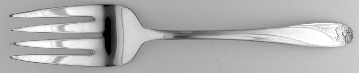Daffodil (Silverplate, 1950) Medium Solid Cold Meat Serving Fork by International Silver-1
