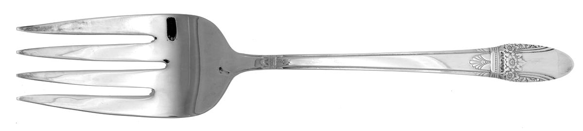 First Love (Silverplate, 1937) Large Solid Cold Meat Serving Fork by International Silver-1