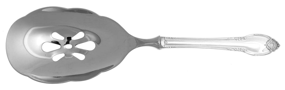 Remembrance (Silverplate, 1948) Pierced Rice Spoon with Stainless Bowl by International Silver-1