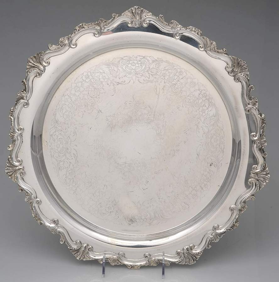 Essex Manor (Silverplate, Hollowware) 15" Round Tray by International Silver-1