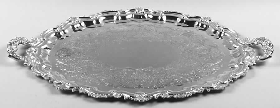 Essex Manor (Silverplate, Hollowware) Large Silverplate Waiter Tray by International Silver-1