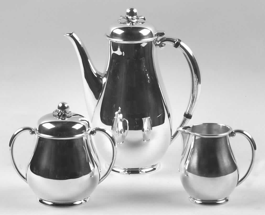 Apple (Silverplate, Hollowware) (3 Pc) Coffee Set (PCP,PCR,PSU) by International Silver-1