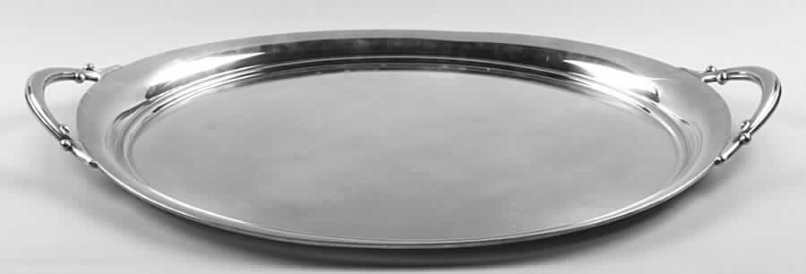 Apple (Silverplate, Hollowware) Large Silverplate Waiter Tray by International Silver-1