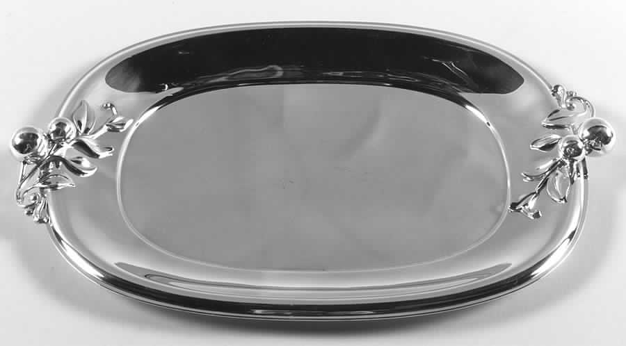 Apple (Silverplate, Hollowware) 12" Sandwich Plate by International Silver-1