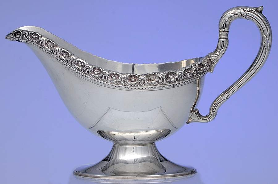 Du Barry-Floral Border (Silver, Hollowware, Wbswcx) Plated Gravy Boat No Underplate by International Silver-1
