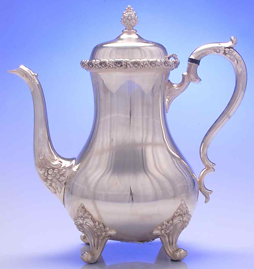 Du Barry-Floral Border (Silver, Hollowware, Wbswcx) Silverplate Coffee Pot by International Silver-1