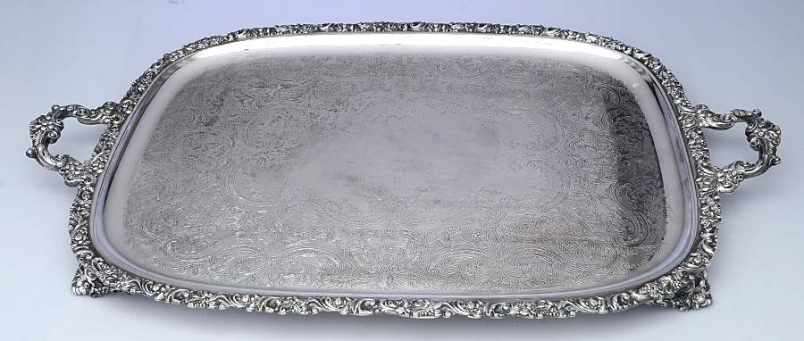 Du Barry-Chased (Silverplate, Hllwr, Websterwlcx) 24" Complimentary Waiter Tray by International Silver-1