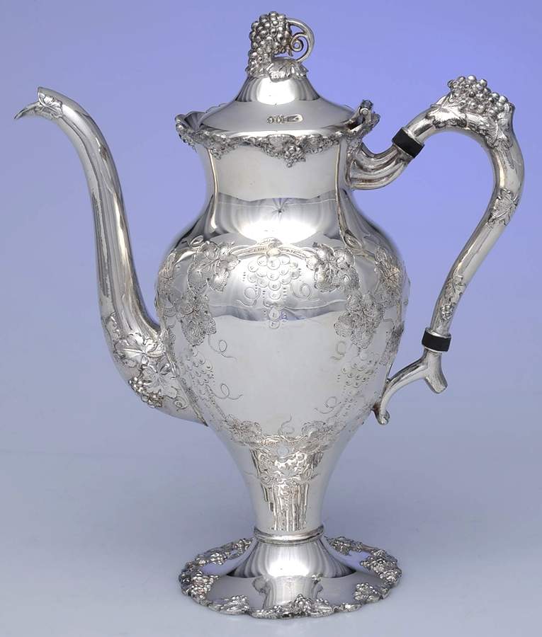 Vintage-Chased (Silverplate, Hollowware) Silverplate Chocolate Pot by International Silver-1