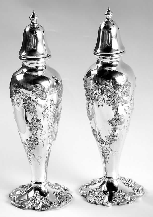 Vintage-Chased (Silverplate, Hollowware) Salt & Pepper Set by International Silver-1
