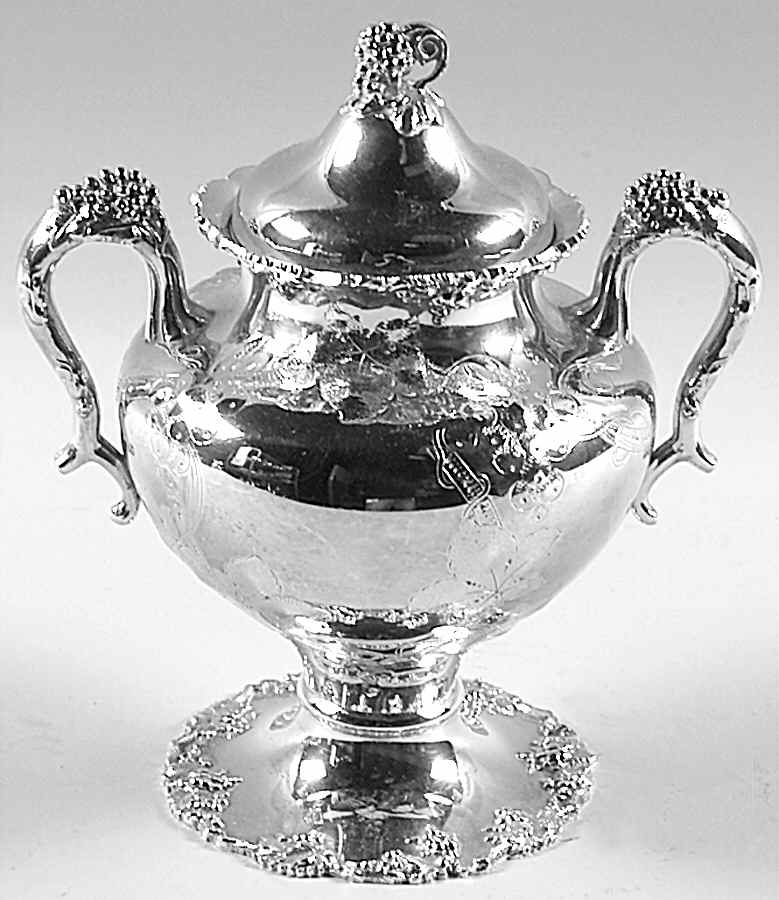 Vintage-Chased (Silverplate, Hollowware) Sugar Bowl & Lid by International Silver-1