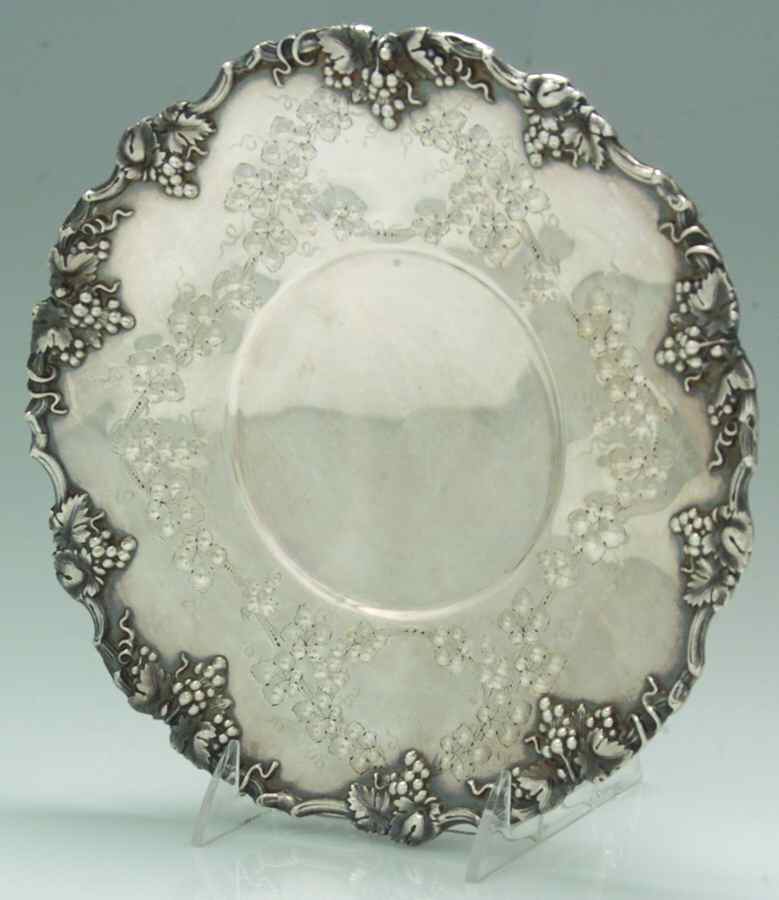 Vintage-Chased (Silverplate, Hollowware) 9" Diameter Cake Stand/Pedistal by International Silver-1