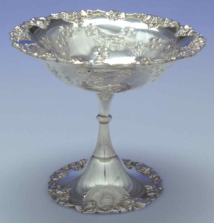Vintage-Chased (Silverplate, Hollowware) Medium Silverplate Compote by International Silver-1