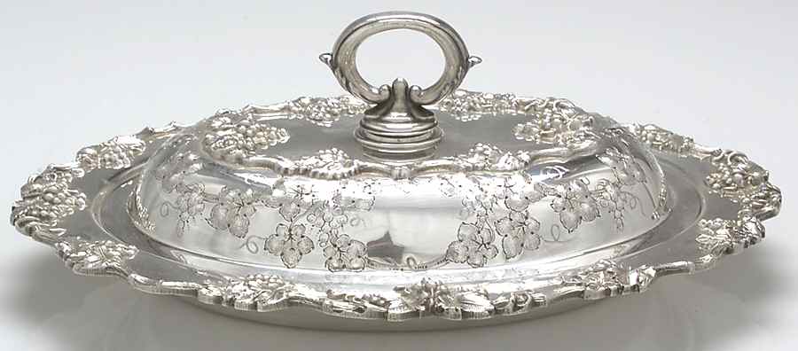 Vintage-Chased (Silverplate, Hollowware) Double Vegetable Bowl by International Silver-1