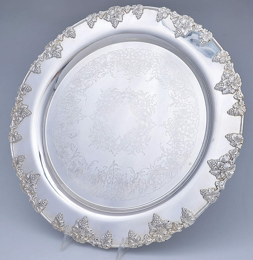 Vintage-Plain (Silverplate, Hollowware) 16" Round Tray by International Silver-1