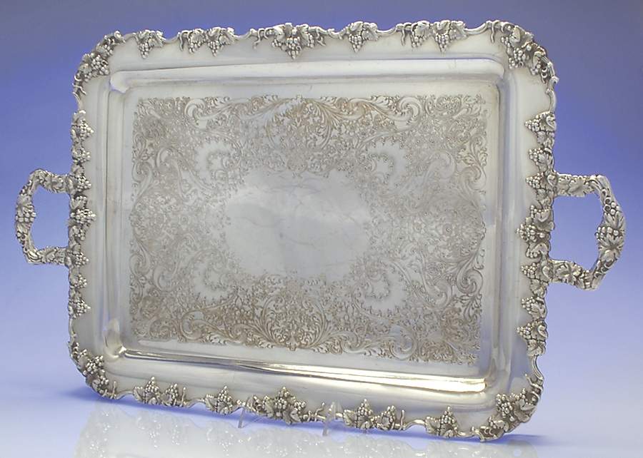 Vintage-Plain (Silverplate, Hollowware) Large Silverplate Waiter Tray by International Silver-1