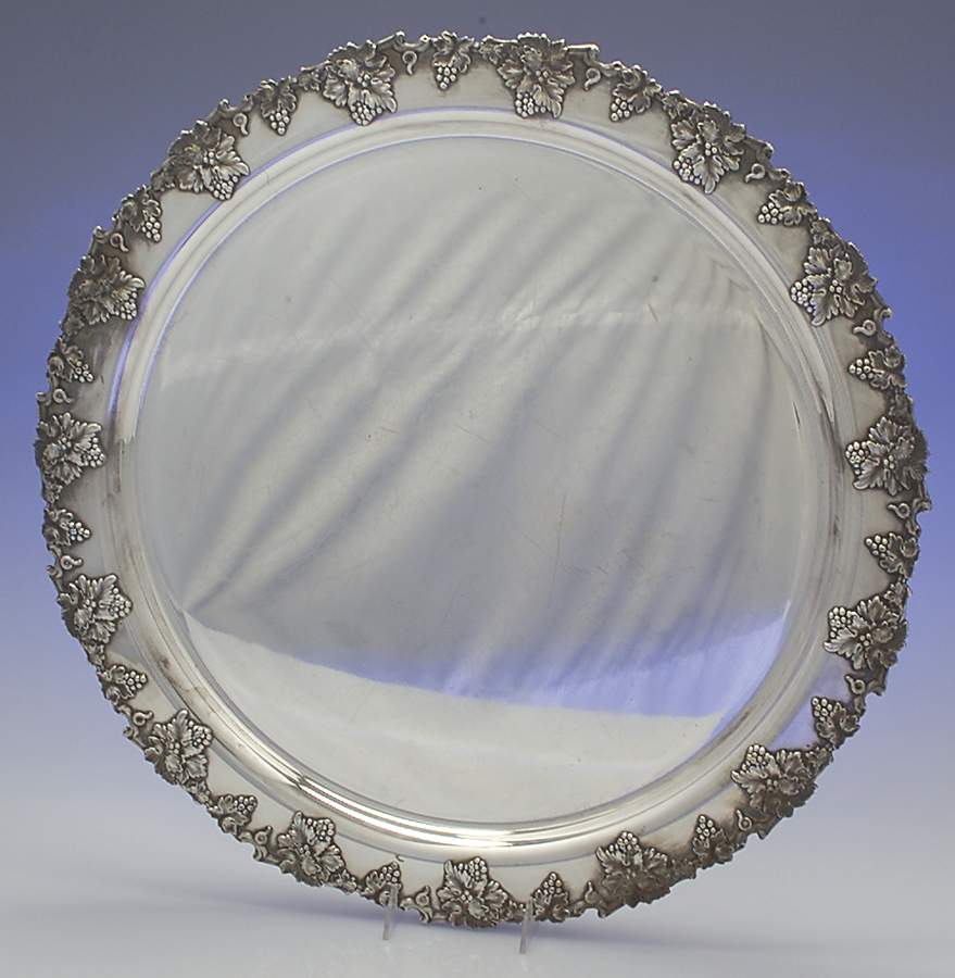 Vintage-Plain (Silverplate, Hollowware) Round Tray For Punch Bowl by International Silver-1