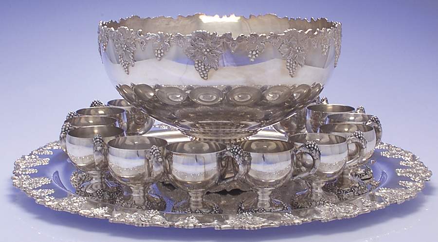Vintage-Plain (Silverplate, Hollowware) 14 Pc Punch Set (PUN, 12 PUNC & PUNT) by International Silver-1