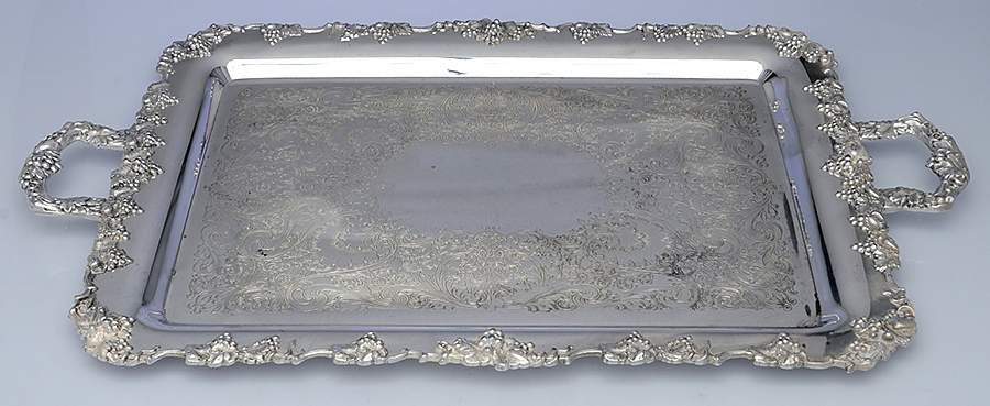 Vintage-Plain (Silverplate, Hollowware) Large Silverplate Waiter Tray by International Silver-1