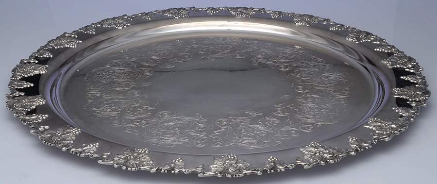 Vintage-Plain (Silverplate, Hollowware) Round Tray For Punch Bowl by International Silver-1