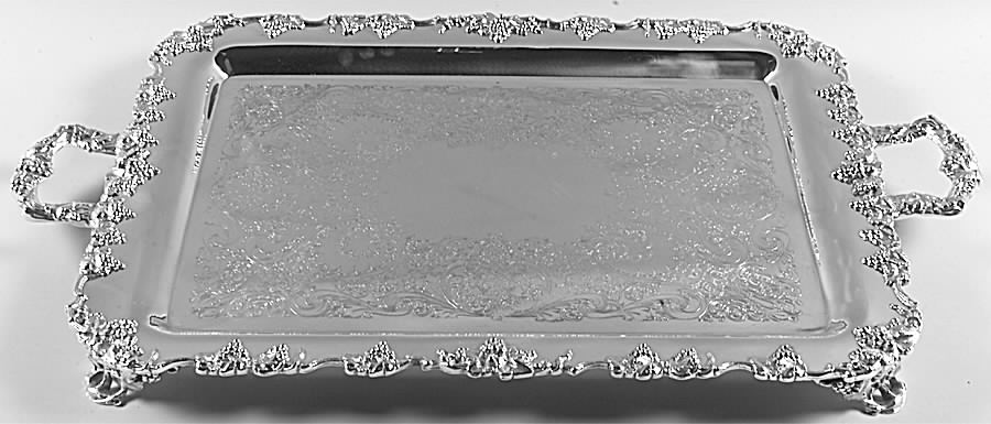 Vintage-Plain (Silverplate, Hollowware) 21" 4-Toed Waiter Tray by International Silver-1