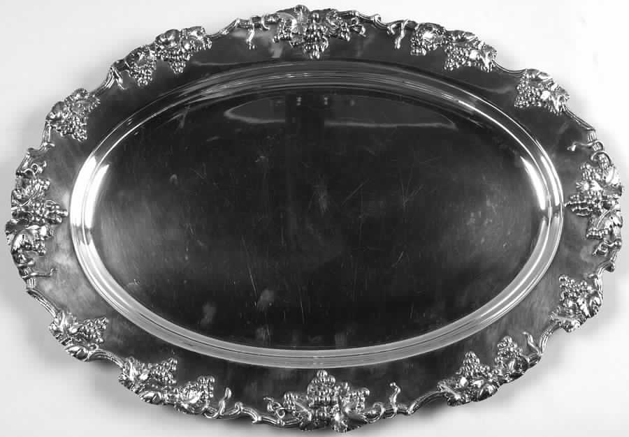 Vintage-Plain (Silverplate, Hollowware) Small Plated Meat Platter No Well by International Silver-1