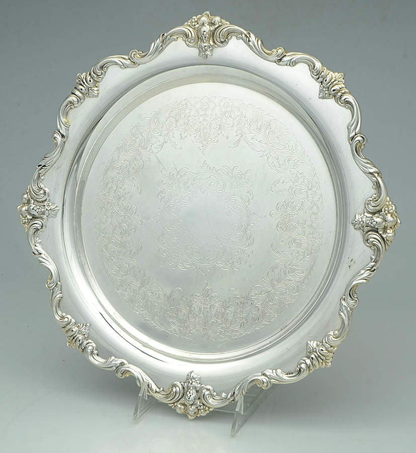 Orleans (Silverplate, Hollowware) Round Silverplate Tray by International Silver-1