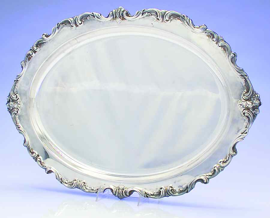 Orleans (Silverplate, Hollowware) Large Plated Meat Platter No Well by International Silver-1