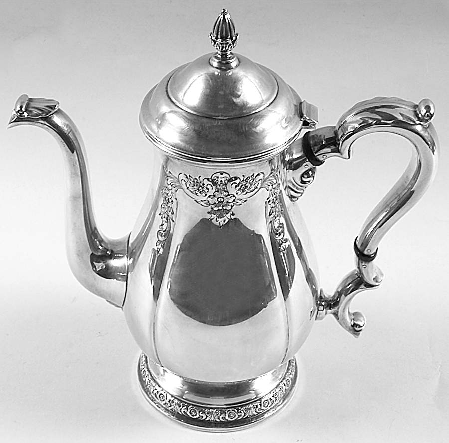 Prelude-Chased (Sterling Hollowware) Coffee Pot by International Silver-1