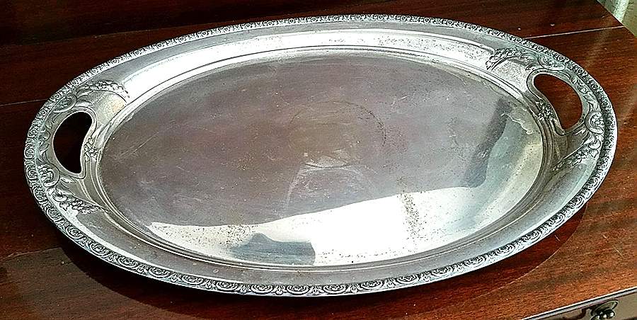Prelude-Chased (Sterling Hollowware) Large Waiter Tray by International Silver-1