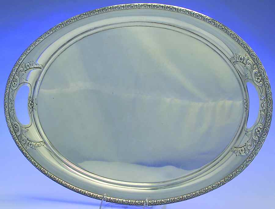 Prelude-Chased (Sterling Hollowware) Large Waiter Tray by International Silver-1