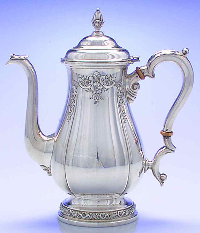 Prelude-Chased (Sterling Hollowware) Coffee Pot by International Silver-1