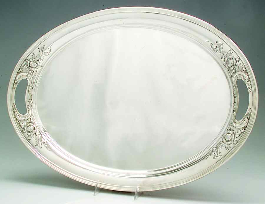 Prelude-Chased (Sterling Hollowware) Large Waiter Tray by International Silver-1