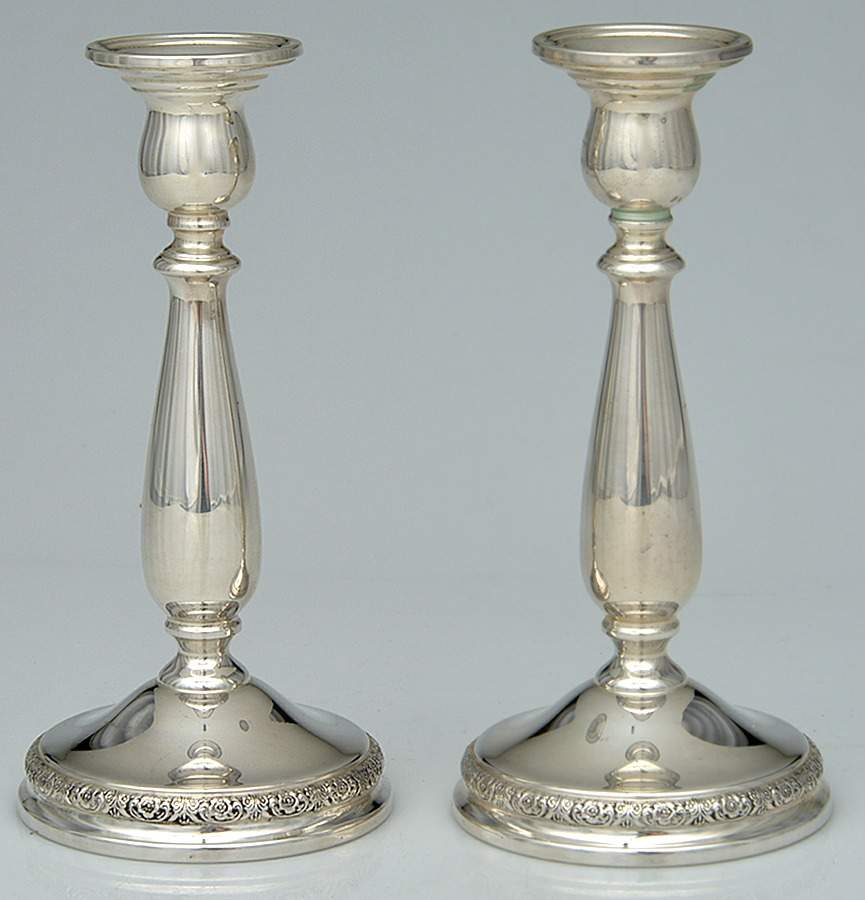 Prelude-Plain (Sterling Hollowware) Pair of Weighted Candlesticks by International Silver-1