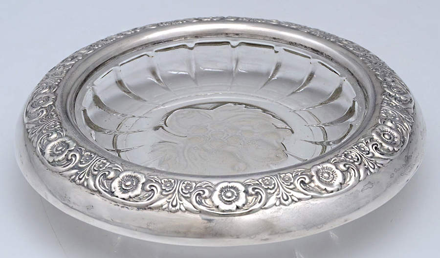 Prelude-Plain (Sterling Hollowware) Crystal Coaster with Sterling Rim by International Silver-1