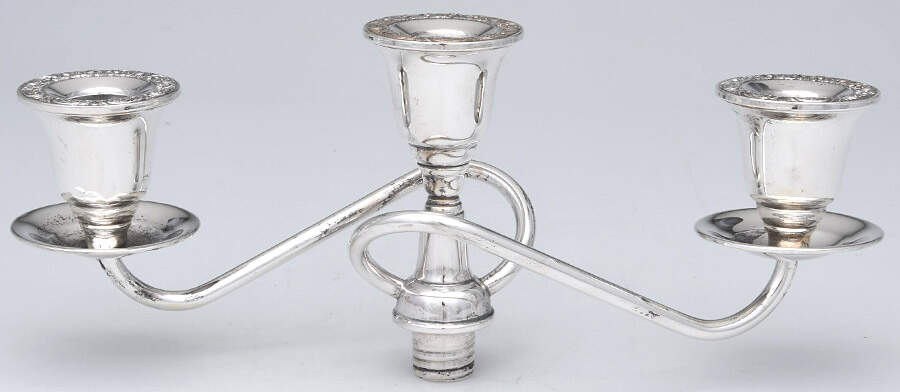 Prelude-Plain (Sterling Hollowware) 3-Light Sterling Candelabra Branch by International Silver-1