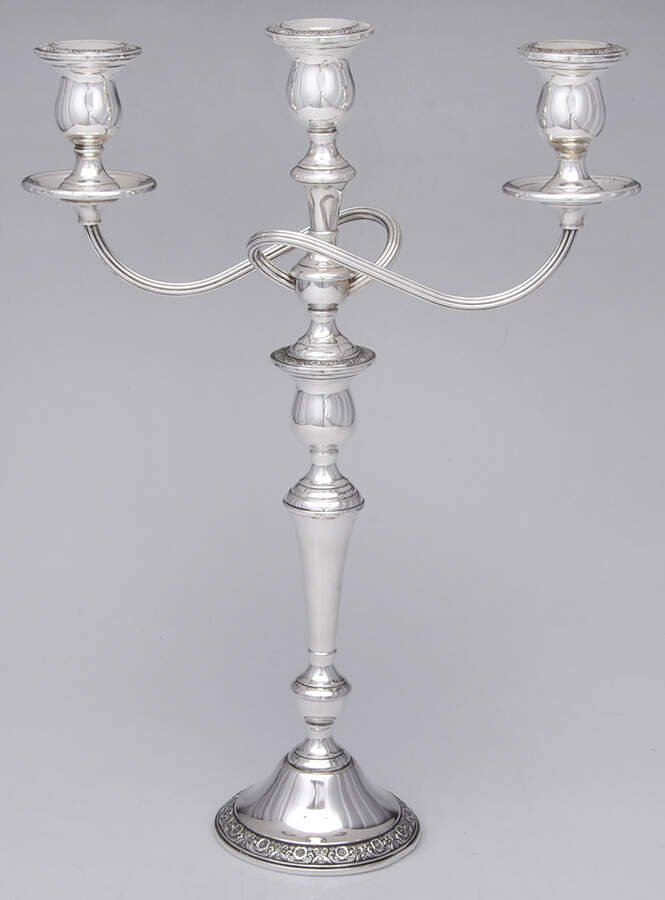 Prelude-Plain (Sterling Hollowware) 17" 3 Lt Weighted Candelabra by International Silver-1
