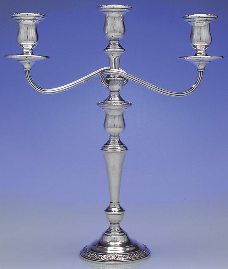 Prelude-Plain (Sterling Hollowware) 17" 3 Lt Weighted Candelabra by International Silver-1