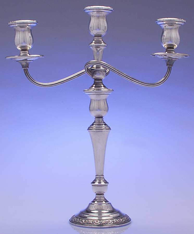 Prelude-Plain (Sterling Hollowware) Weighted 3 Light Candelabra by International Silver-1
