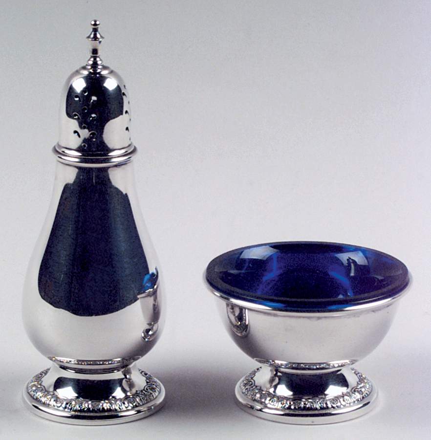Prelude-Plain (Sterling Hollowware) Sterling Open Salt and Pepper and Liner Individual by International Silver-1