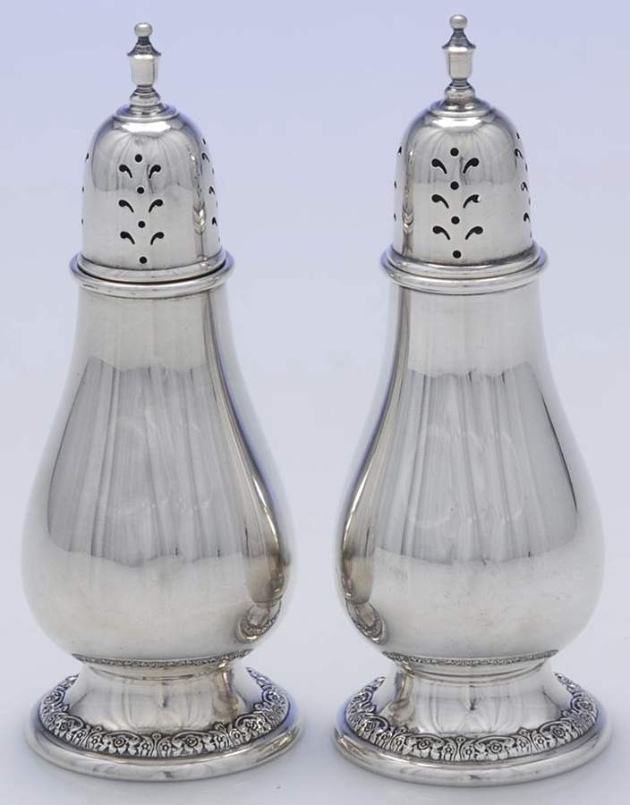 Prelude-Plain (Sterling Hollowware) Salt and Pepper Set by International Silver-1