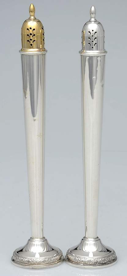 Prelude-Plain (Sterling Hollowware) Tall Weighted Salt & Pepper Shaker Set by International Silver-1